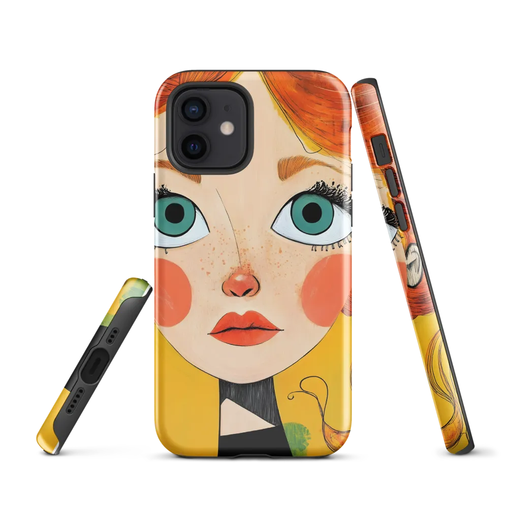 Whimsical Portrait of a Girl | Phone Case |  12 | Tough Case | Glossy
