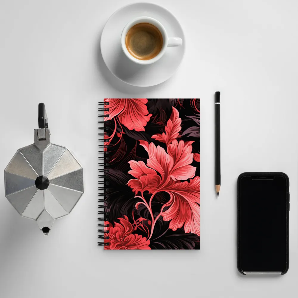 Tropical Elegance in Red | Spiral Notebook