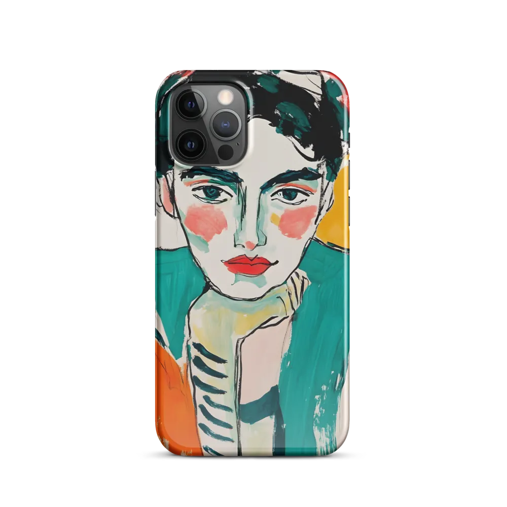 Contemplative Portrait in Bold Hues | Phone Case |  12 Pro | Snap Case | Glossy