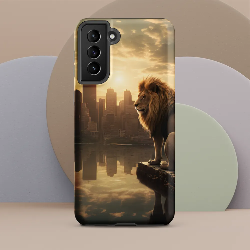 The Lion's Gaze Over the Urban Symphony