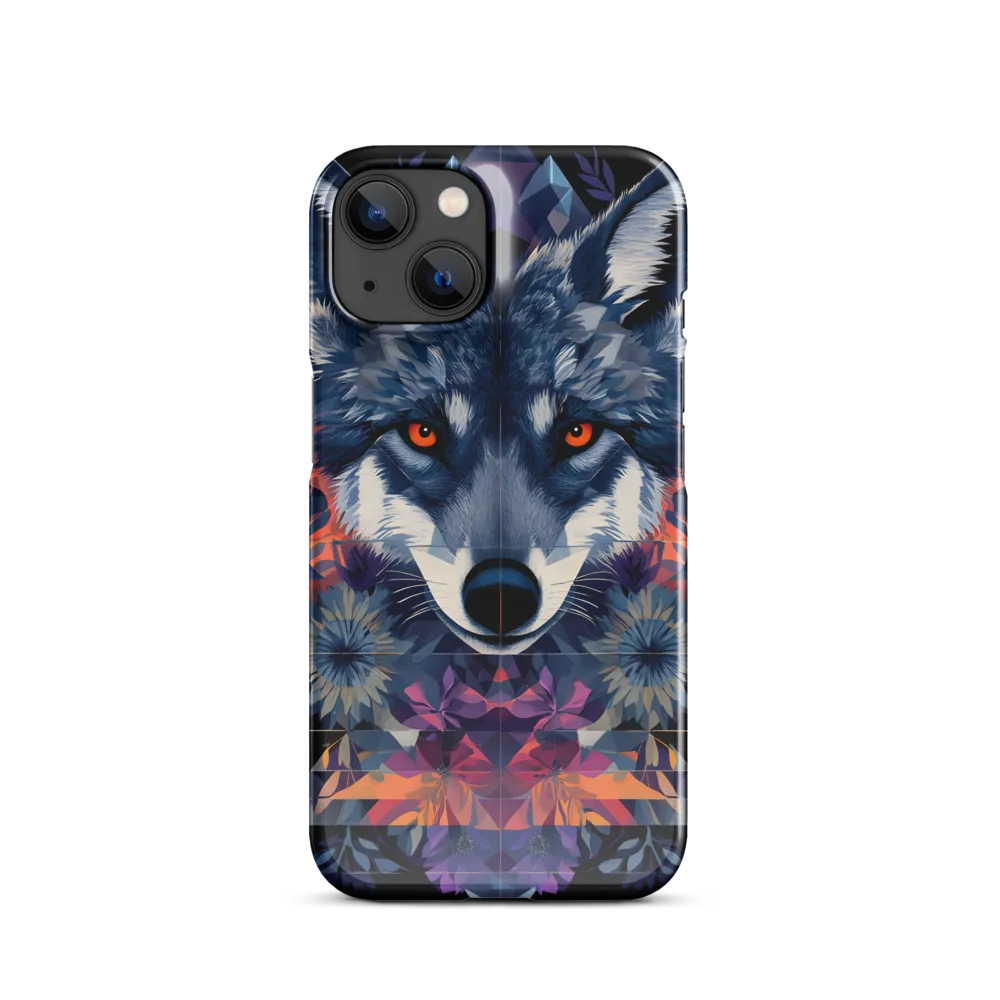 Mystical Wolf Amidst Floral Geometry