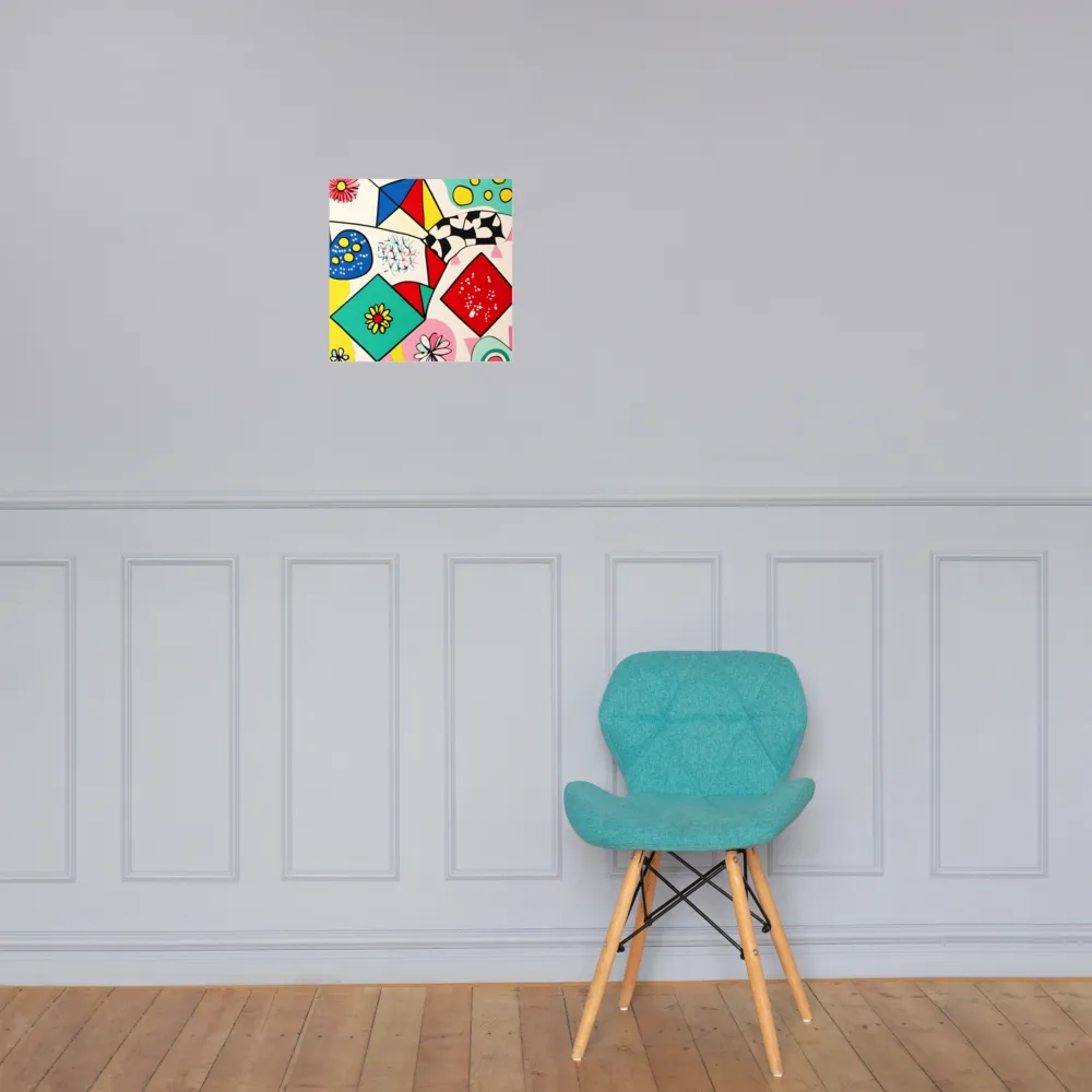 Joyful Geometry: A Playful Dance of Shapes and Colors | Poster | 14″×14″