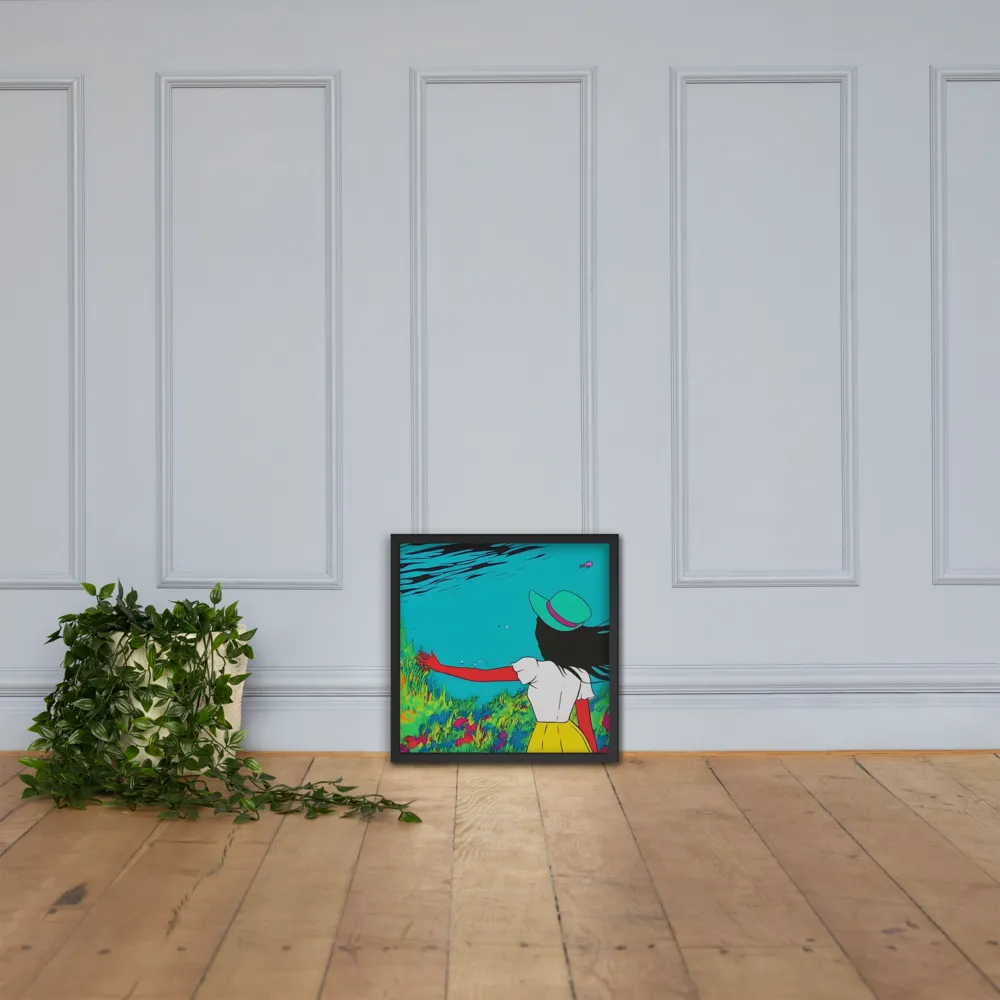 Whimsical Encounter | Poster with Black Frame | 18″×18″