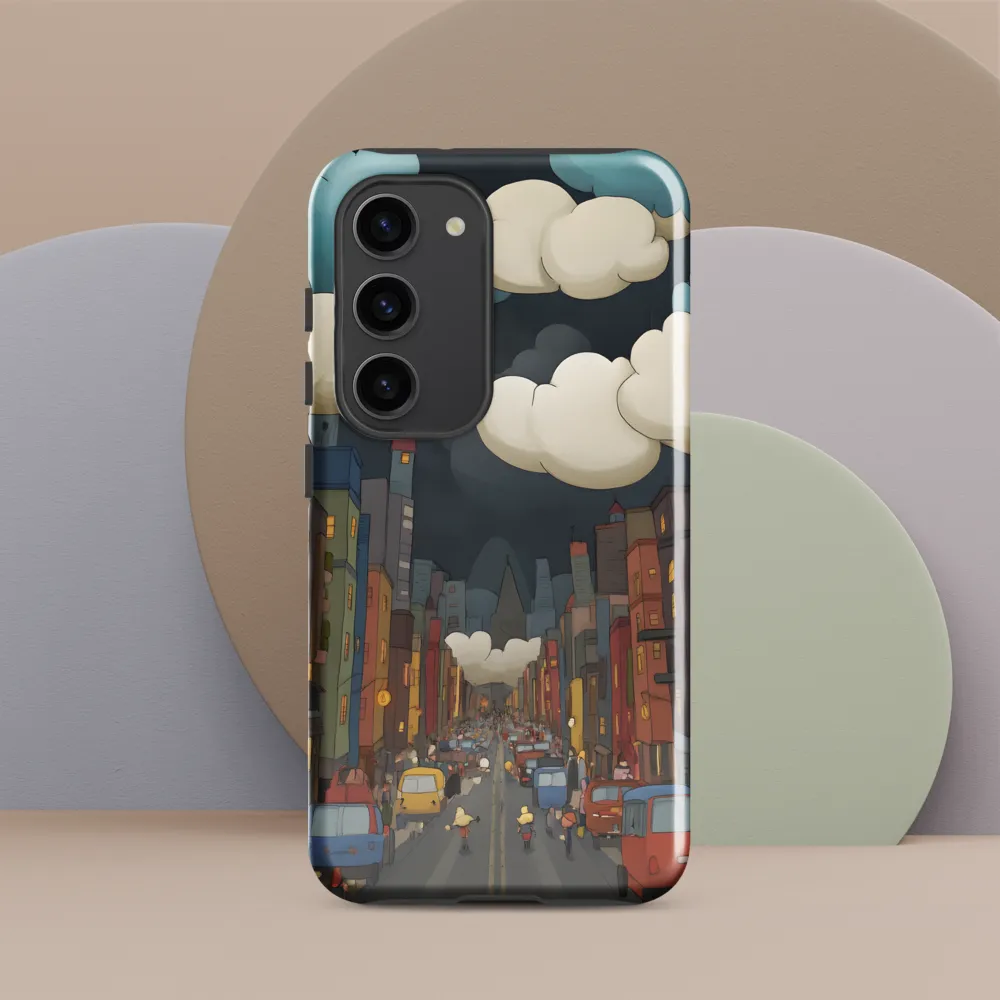 Urban Symphony: A City Awakens at Dusk | Phone Case |  S23 | Tough Case | Glossy
