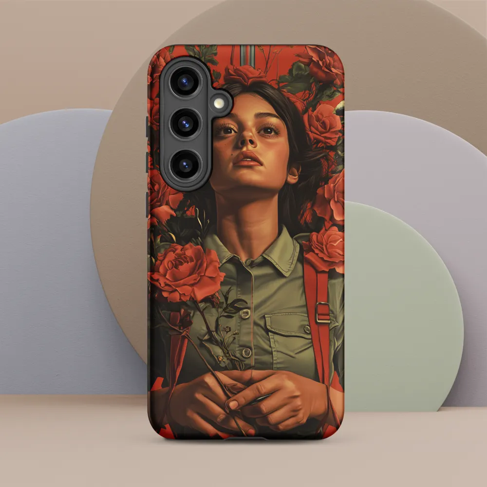 Harmony and Strength: A Portrait Among Roses