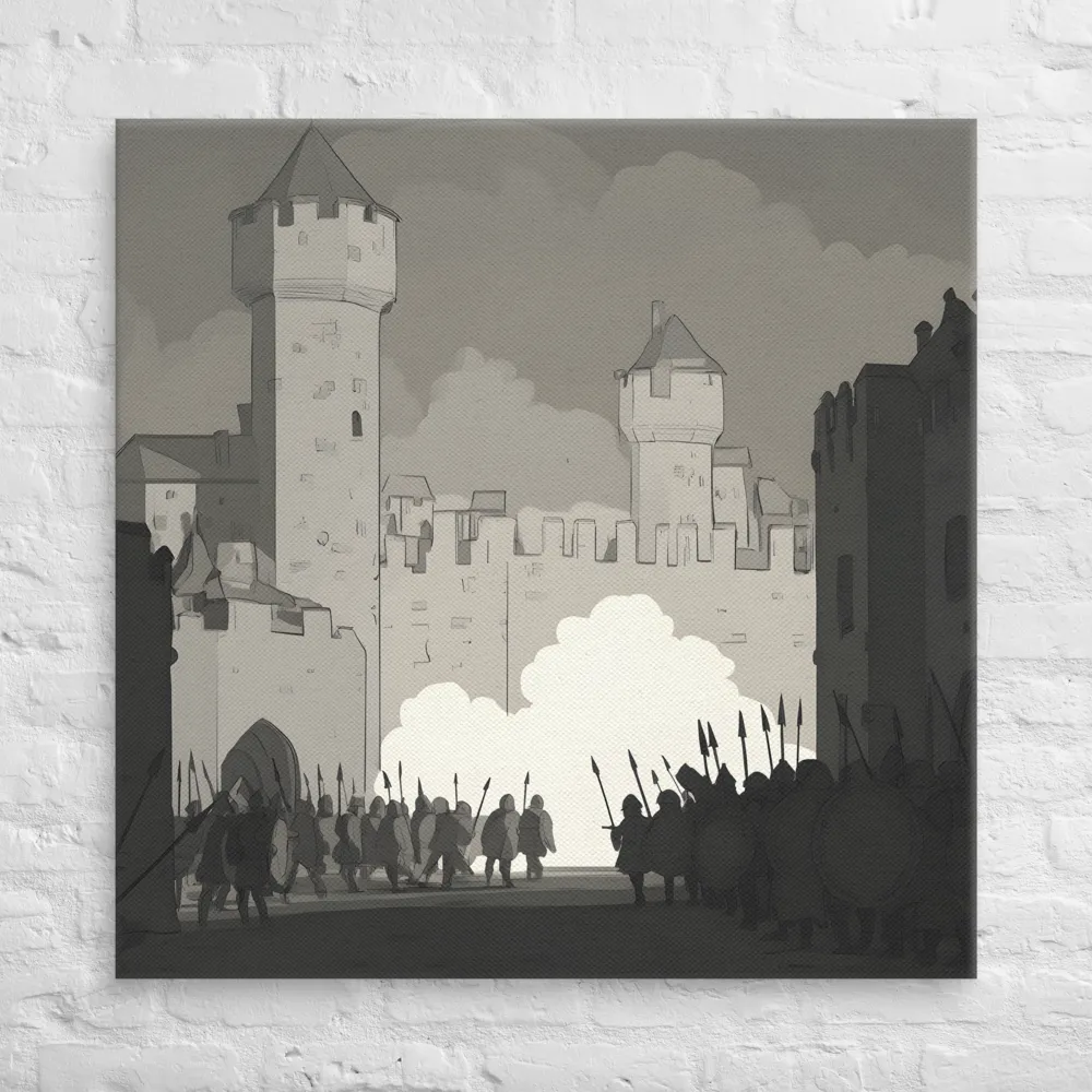 March of Valor: A Medieval Assembly | Canvas | 37″×37″