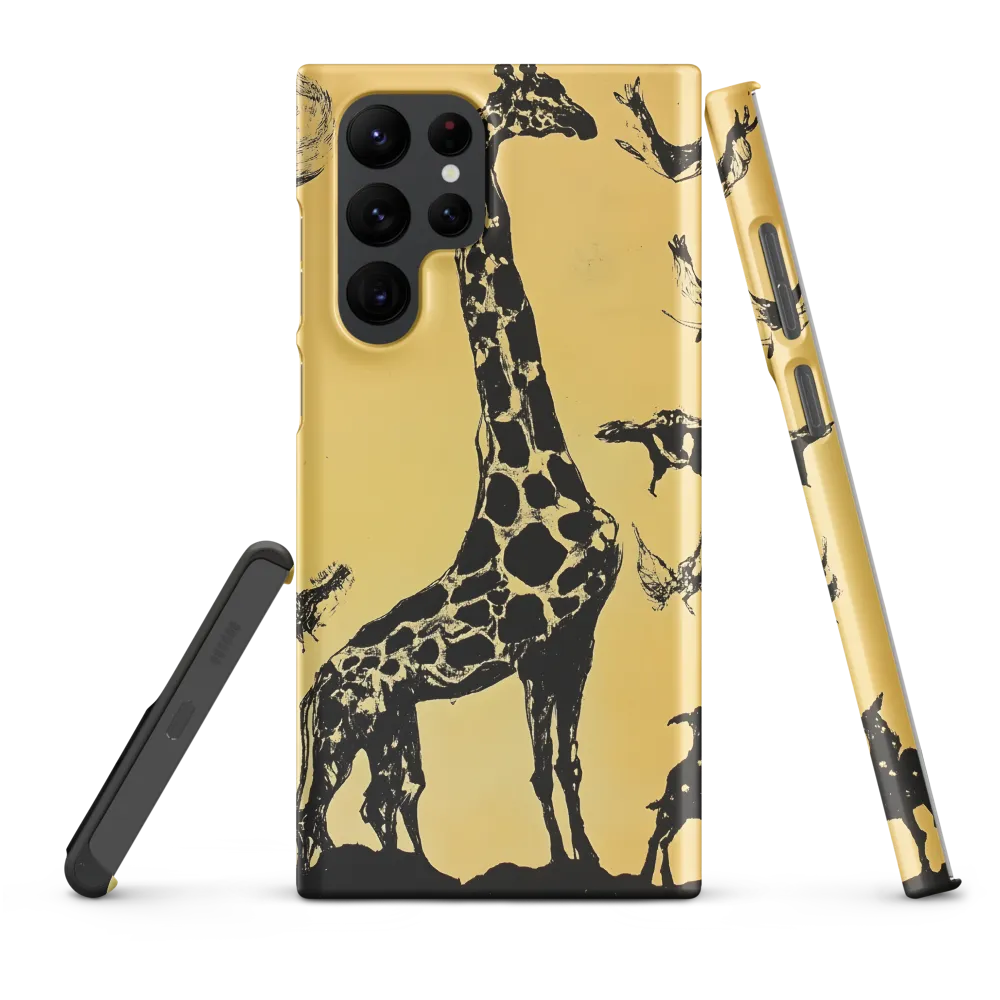 Whimsical Harmony of Giraffe and Birds