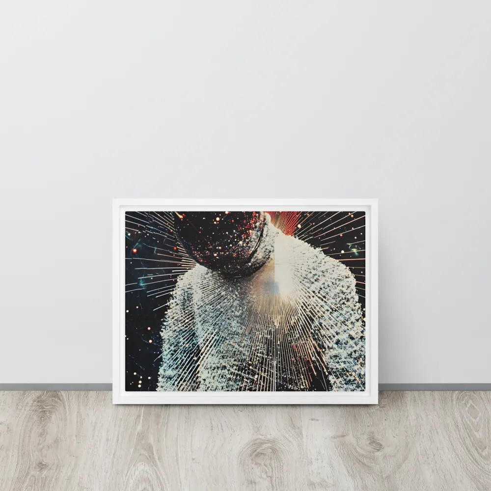 Ethereal Astronaut: A Journey Through the Cosmos | Canvas with White Frame | 12″×16″