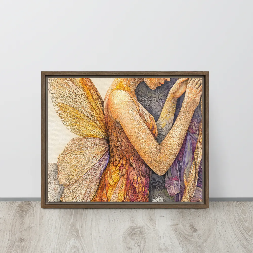 Whispers of the Frosted Meadow | Canvas with Brown Frame | 16″×20″