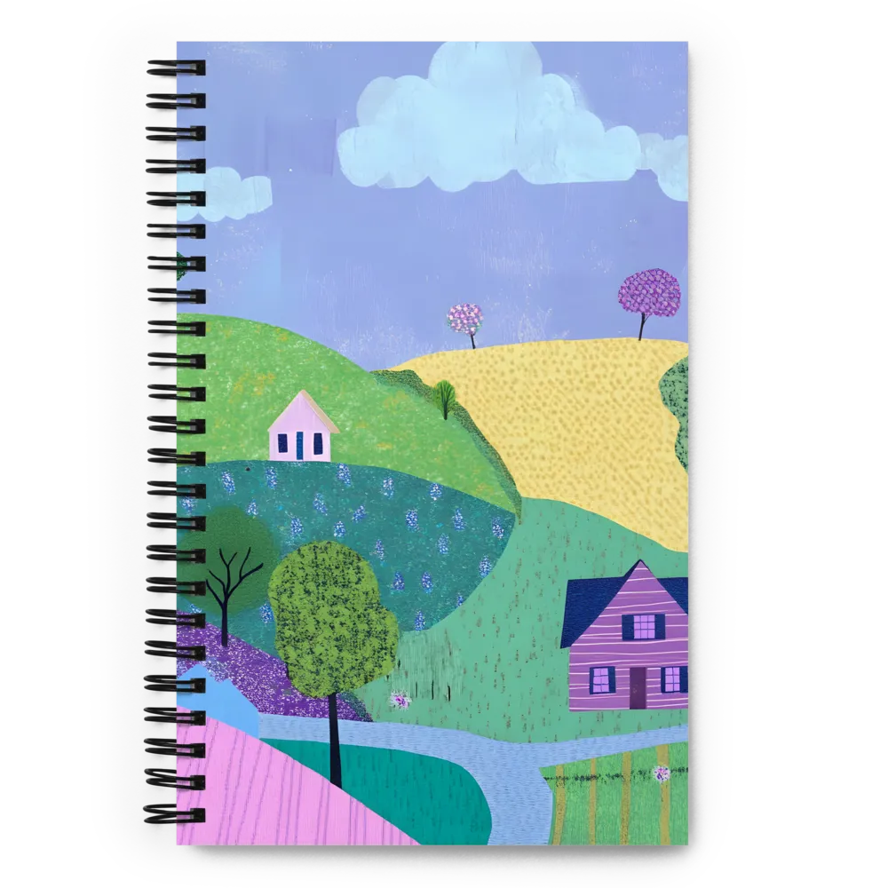 Whimsical Hills and Quaint Homes | Spiral Notebook