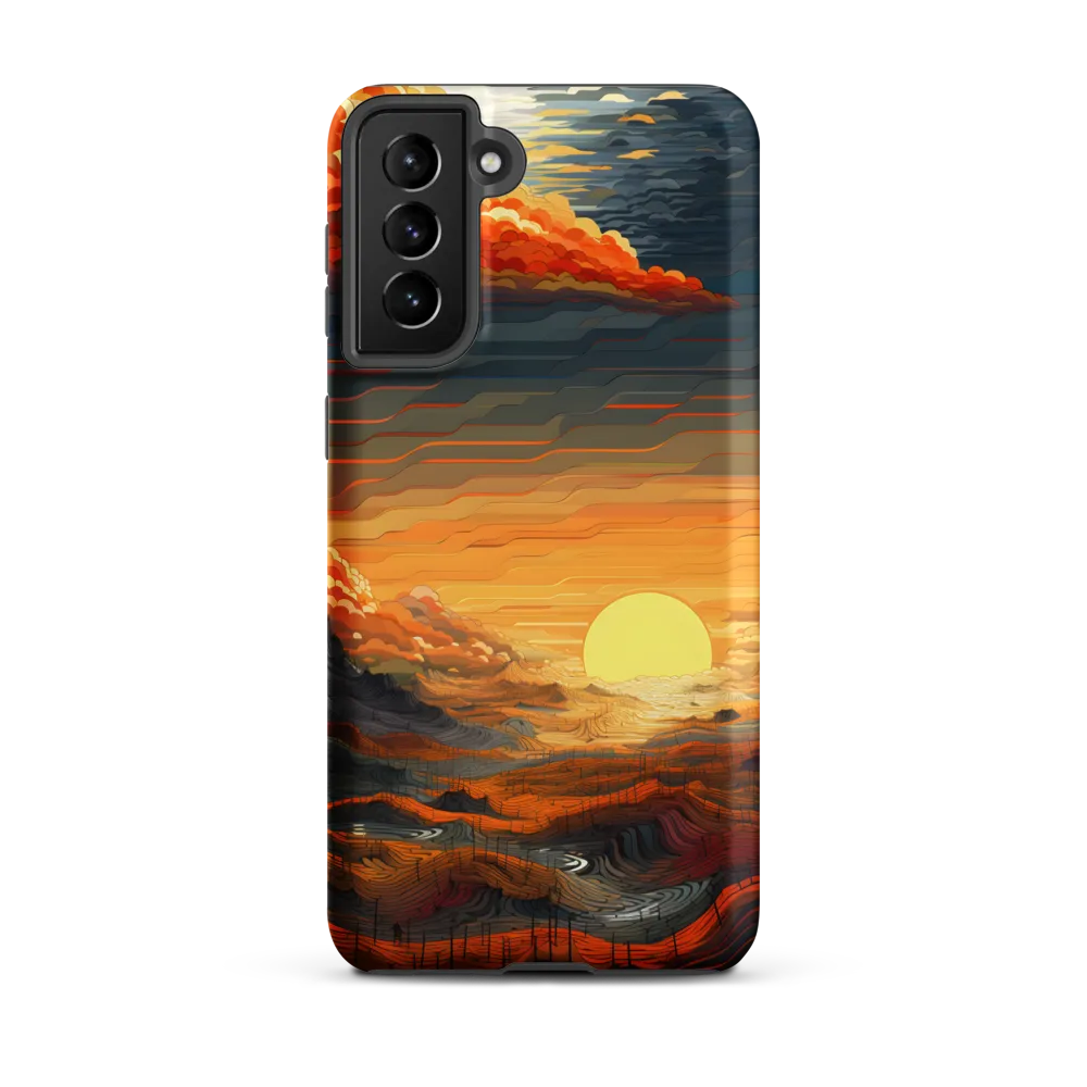 Ethereal Sunset: A Serene Landscape in Flowing Forms