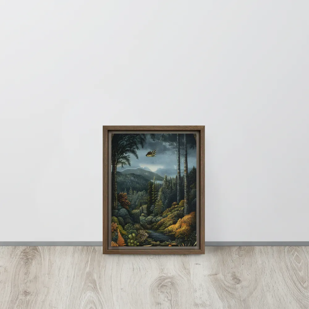 Whispers of the Enchanted Forest | Canvas with Brown Frame | 9″×12″