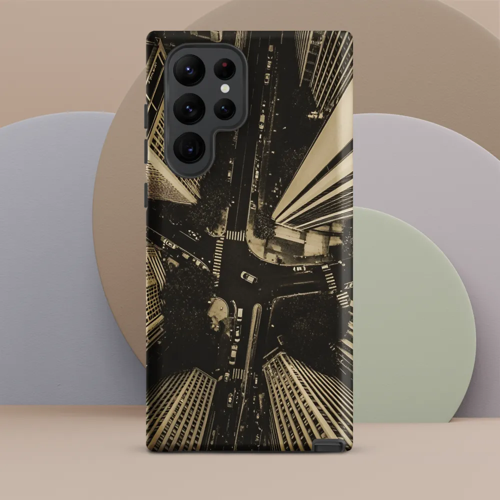 Urban Symphony: Aerial Perspective of City Life | Phone Case |  S22 Ultra | Tough Case | Matte