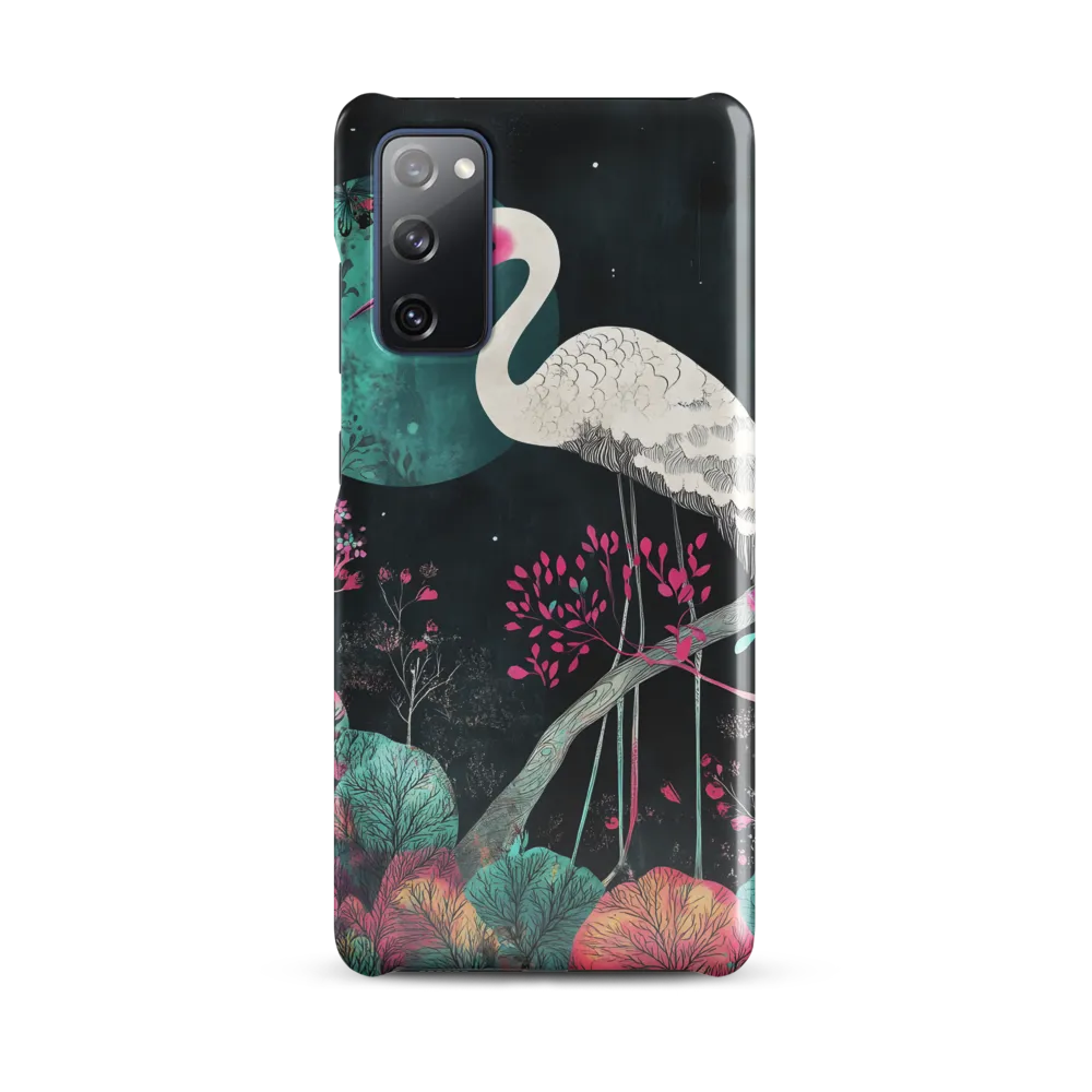 Ethereal Presence: Heron in a Floral Dreamscape | Phone Case |  S20 FE | Snap Case | Glossy