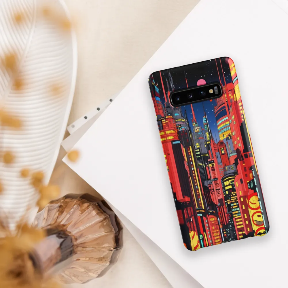 Neon Dreams: A Cyberpunk Cityscape | Phone Case |  S10 Plus | Snap Case | Matte