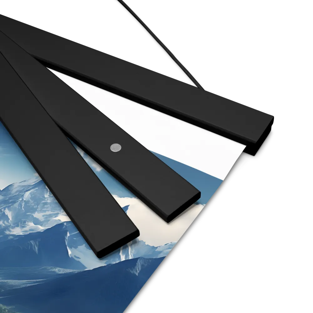 Majestic Serenity: A Landscape of Mountains and Rivers | Poster With Black Wood Hanger | 8″×10″