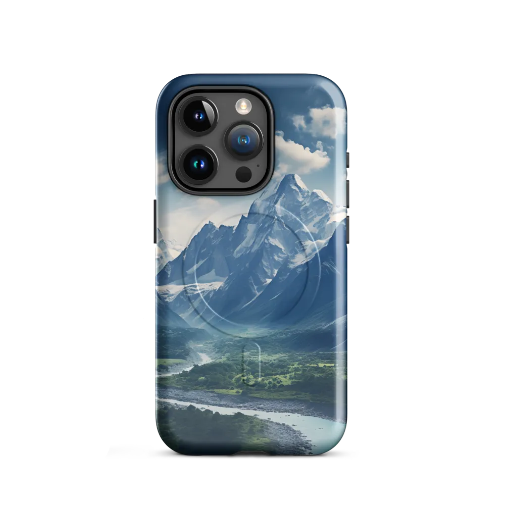 Majestic Serenity: A Landscape of Mountains and Rivers | Phone Case |  15 Pro | MagSafe® Tough Case | Glossy
