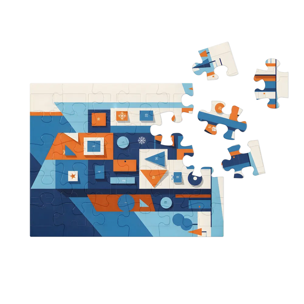 Geometric Advent House 
 Jigsaw Puzzle in Tin Box