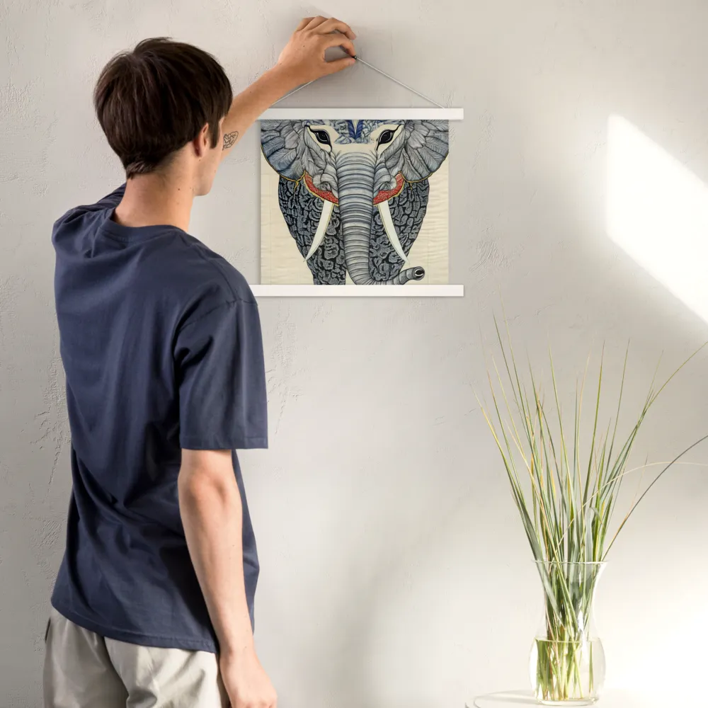 Majesty of the Elephant | Poster With White Wood Hanger | 14″×14″