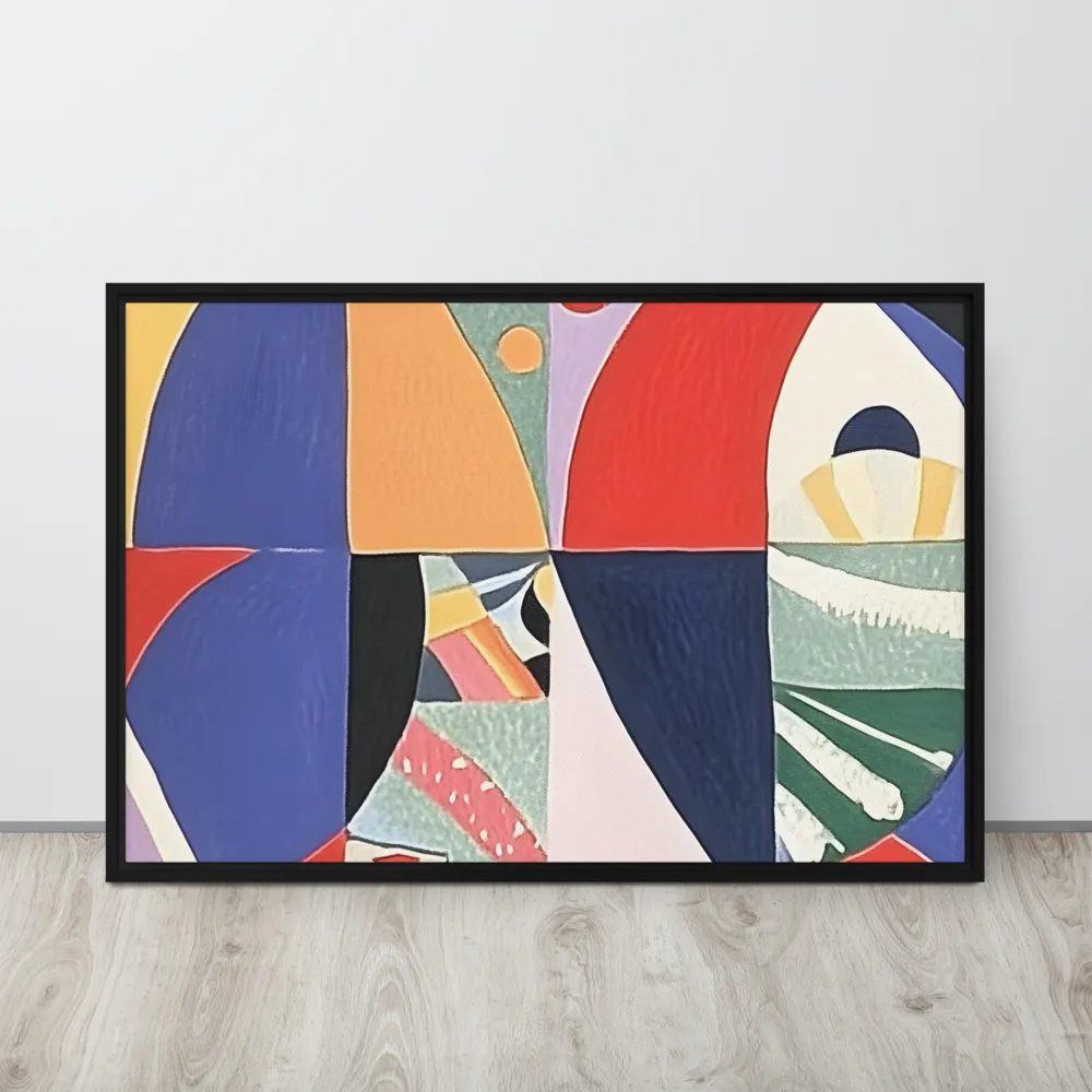 Dynamic Mosaic Symmetry | Canvas with Black Frame | 24″×36″