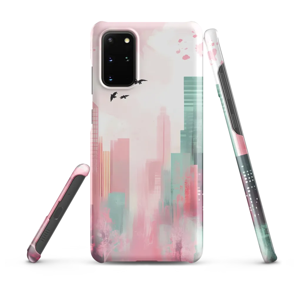Dreamy Cityscape in Pink and Cyan