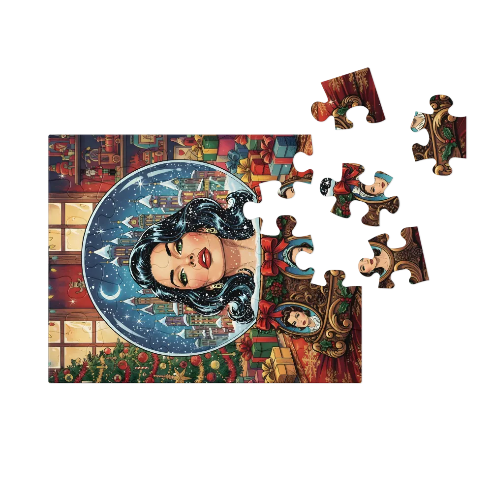 Snow Globe Muse 
 Jigsaw Puzzle in Tin Box