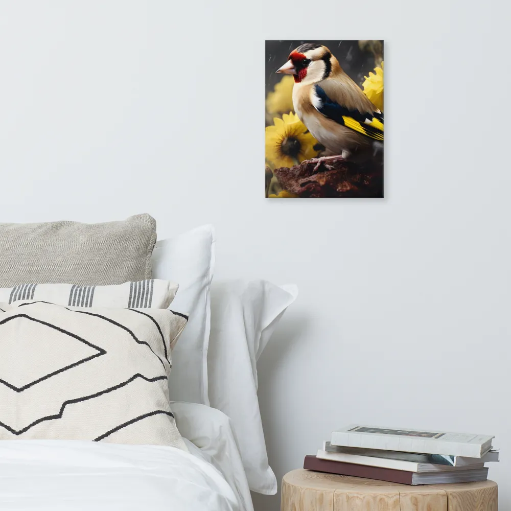 Harmony in Nature: A Goldfinch Amidst Blooms