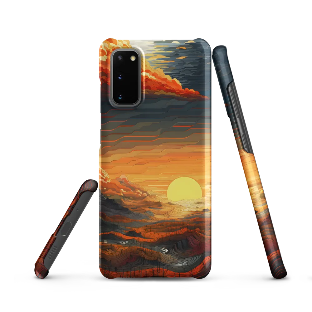 Ethereal Sunset: A Serene Landscape in Flowing Forms
