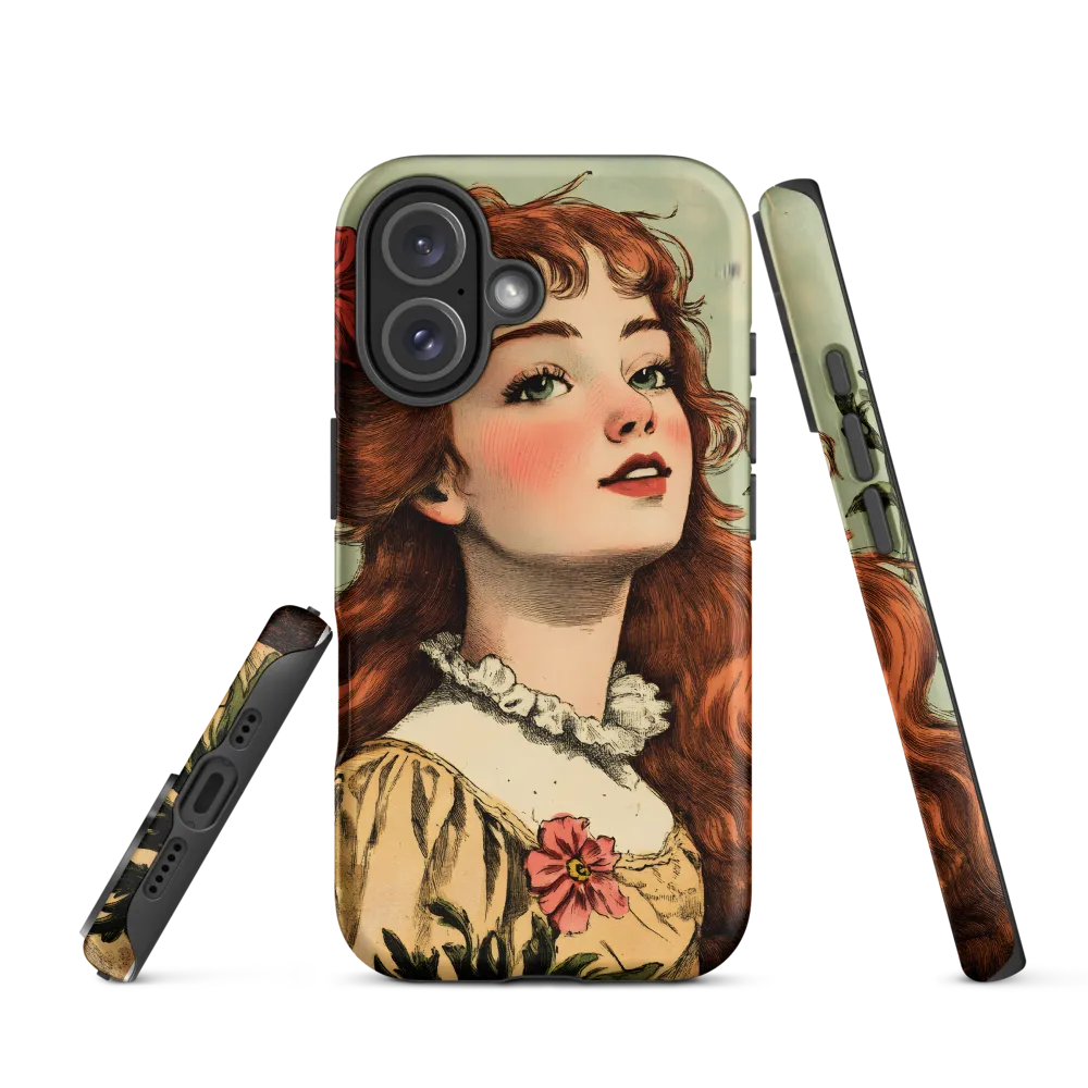 Whimsical Portrait of a Flower-Adorned Girl | Phone Case