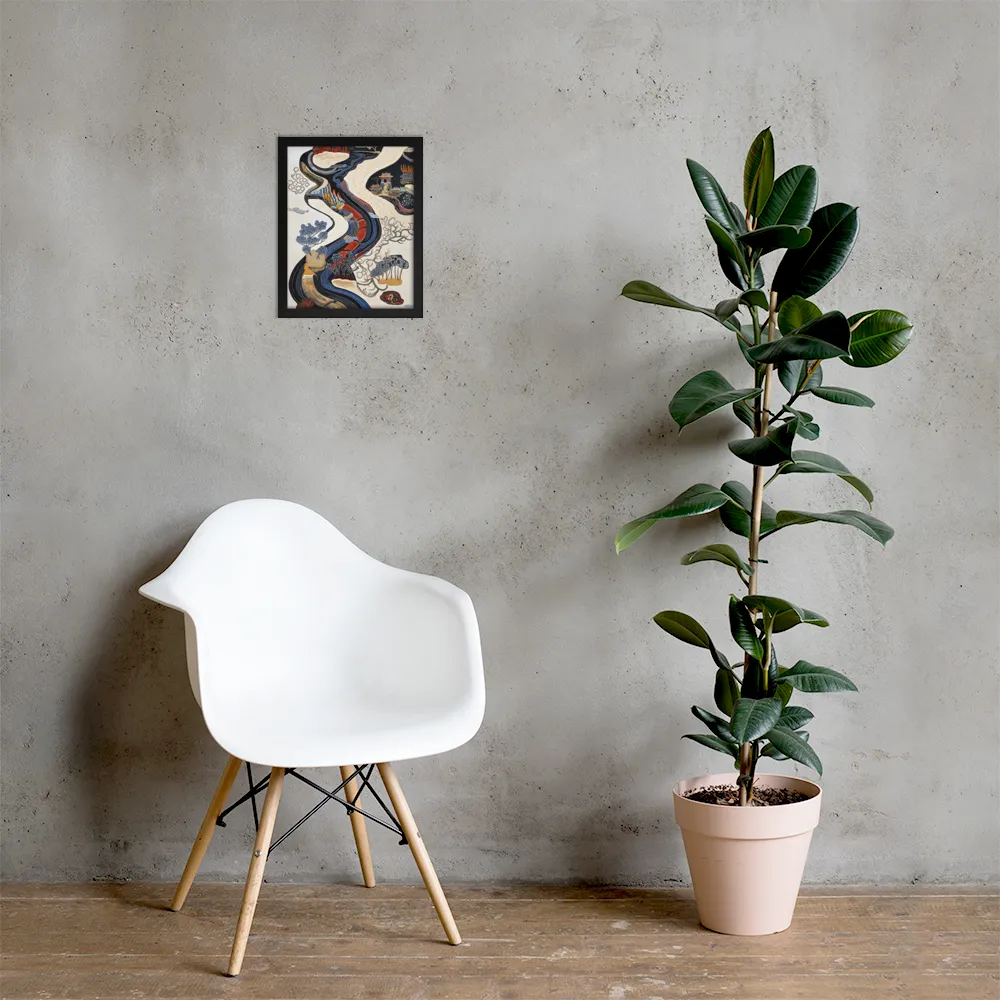 Flow of Tranquility | Poster with Black Frame | 11″×14″