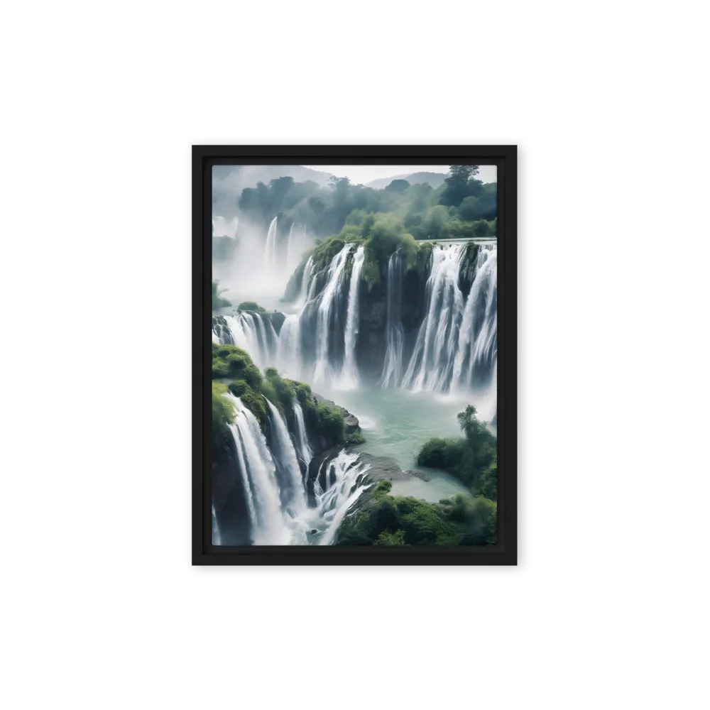 Whispers of the Cascades | Canvas with Black Frame | 9″×12″