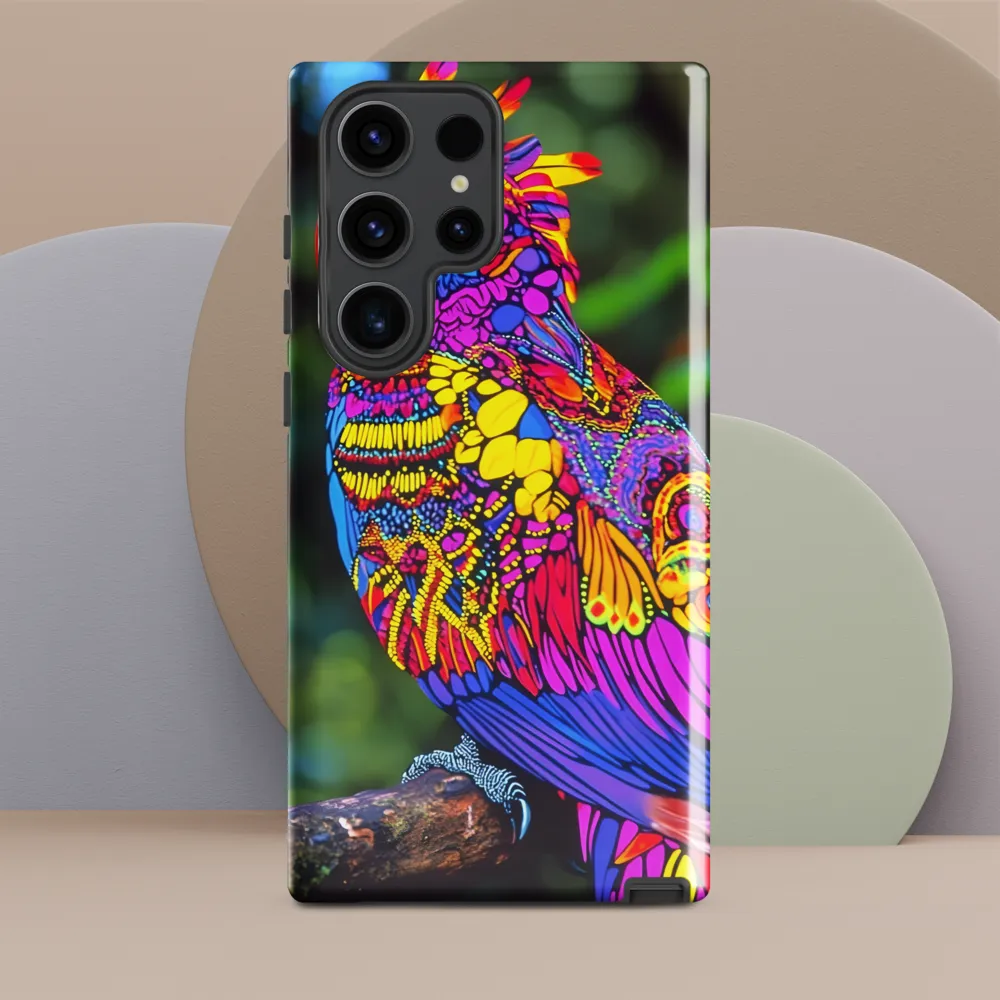 Vibrant Psychedelic Parrot | Phone Case |  S23 Ultra | Tough Case | Glossy