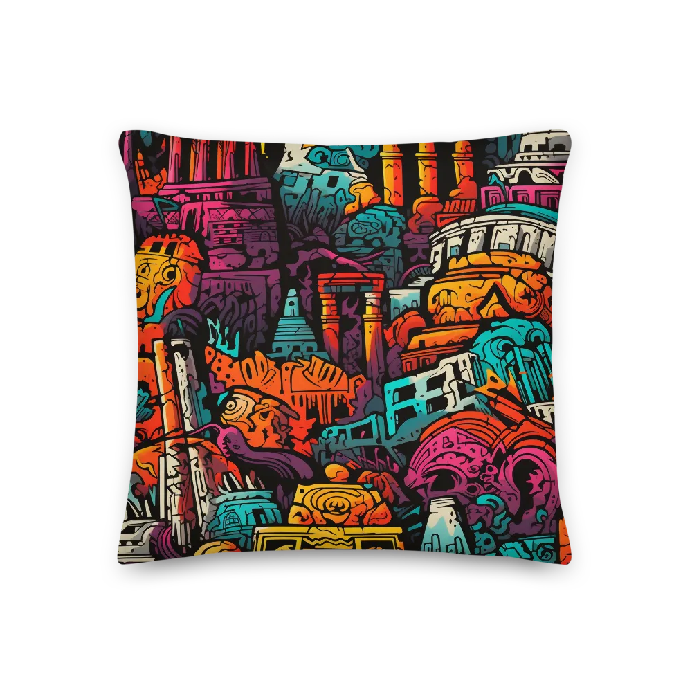 Vibrant Urban Surrealism | Pillow | 18″×18″