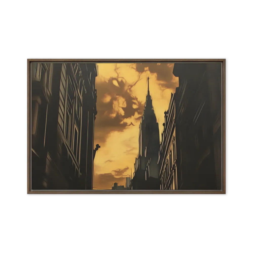 The Twilight Streets | Canvas with Brown Frame | 24″×36″