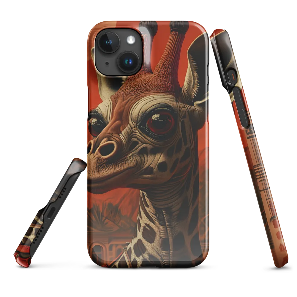 Whimsical Giraffe in an Orange Dreamscape