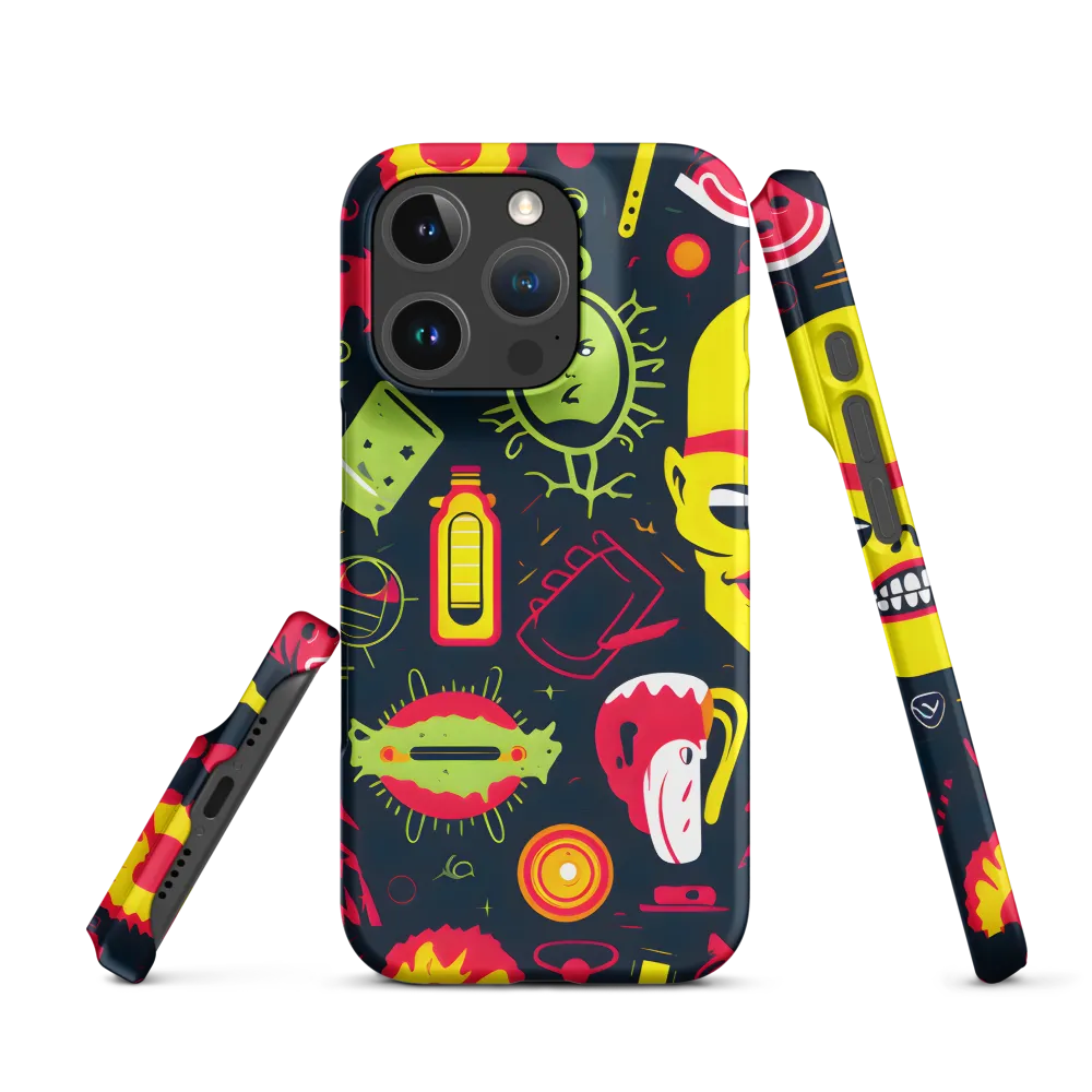 Neon Revelry: A Quirky Exploration of Modern Pop Art | Phone Case |  16 Pro | Snap Case | Matte