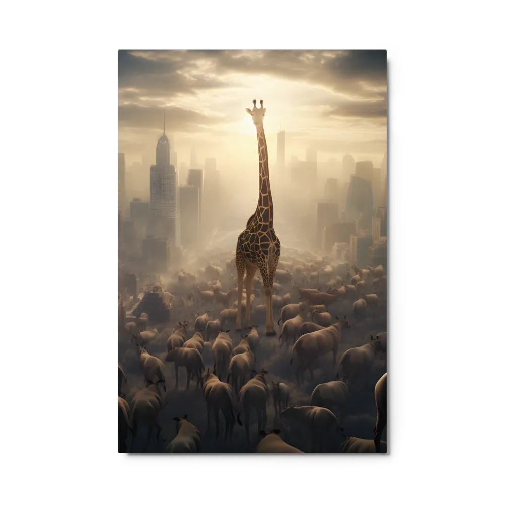 Urban Serengeti: A Giraffe's Perspective | Metal Print | 24″×36″
