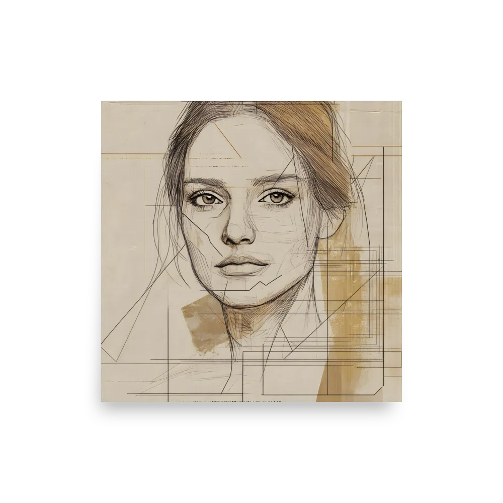 Geometric Elegance: A Modern Portrait | Poster | 12″×12″