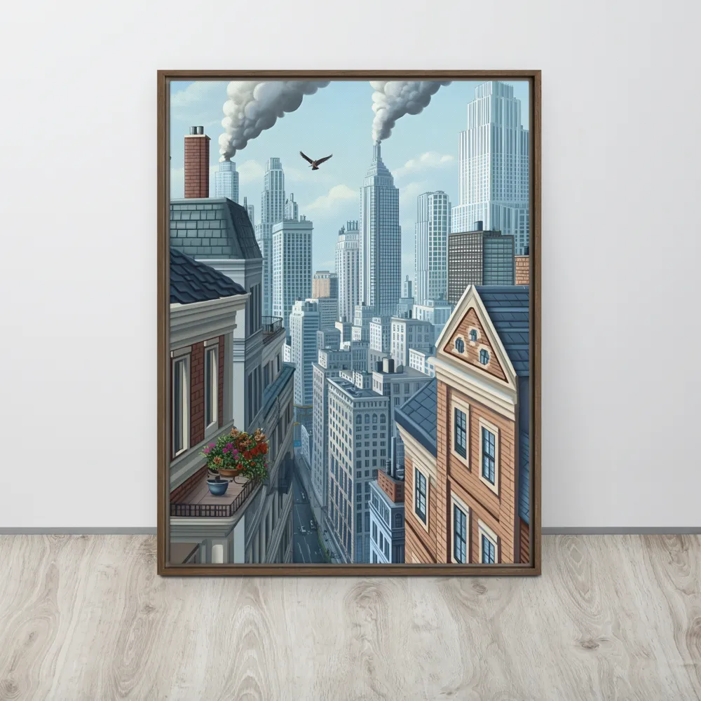 Urban Symphony | Canvas with Brown Frame | 24″×32″