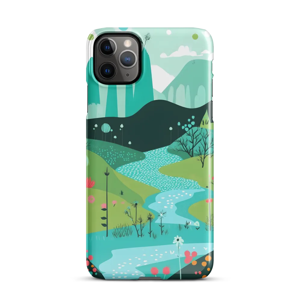 Whimsical River in a Lush Landscape | Phone Case |  11 Pro Max | Snap Case | Glossy