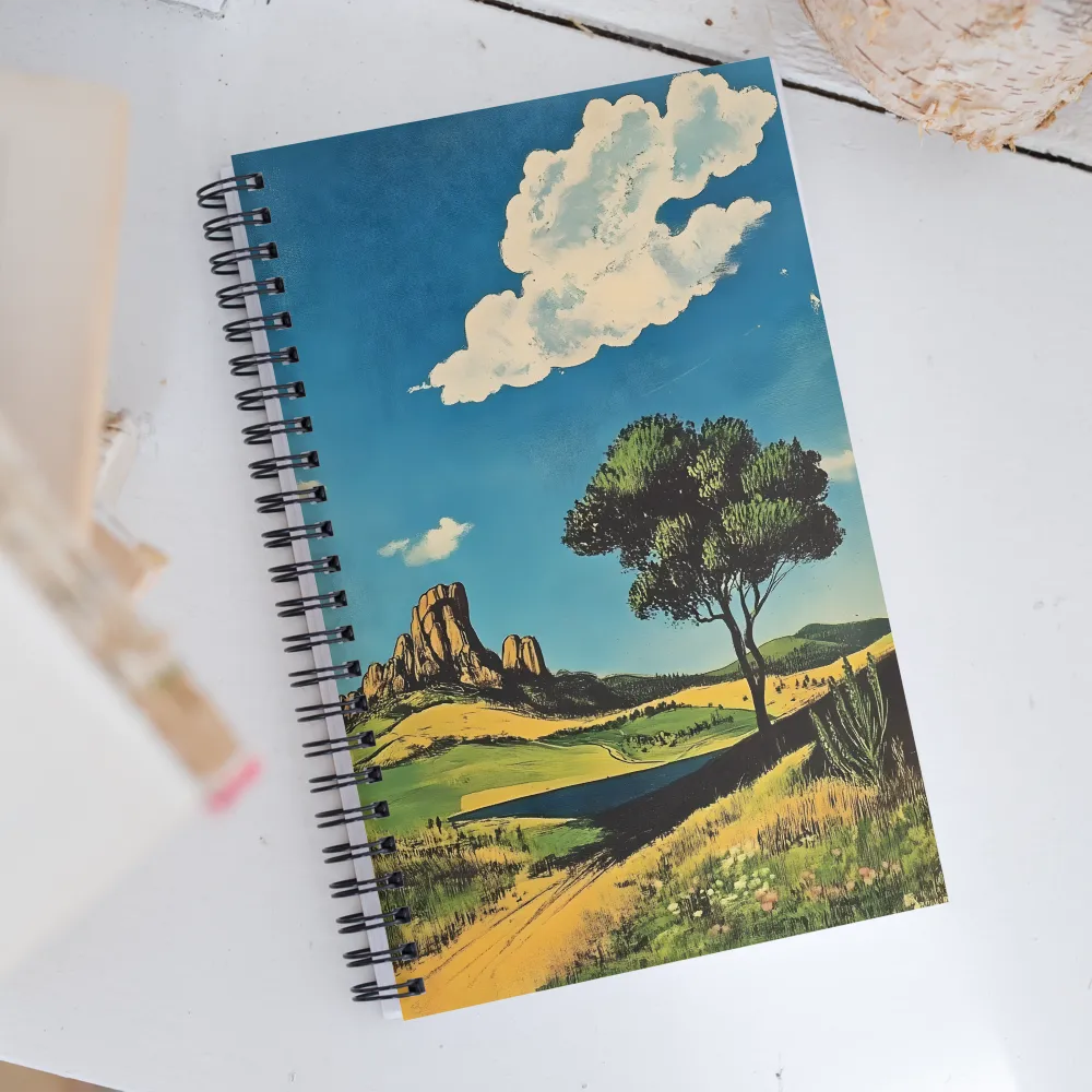 Serenity in Nature: A Realistic Landscape | Spiral Notebook