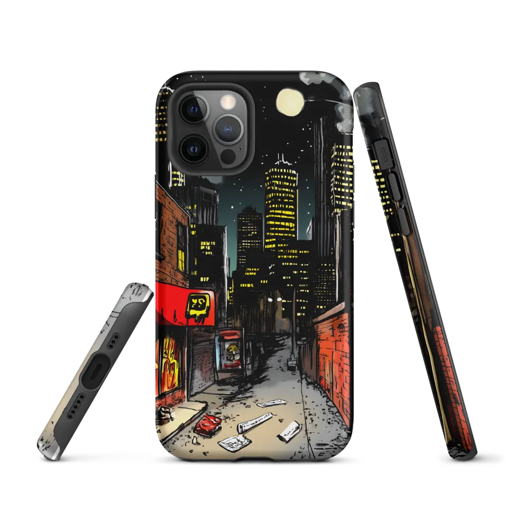 Nocturnal Cityscape: The Hidden Alley | Phone Case |  12 Pro | Tough Case | Matte
