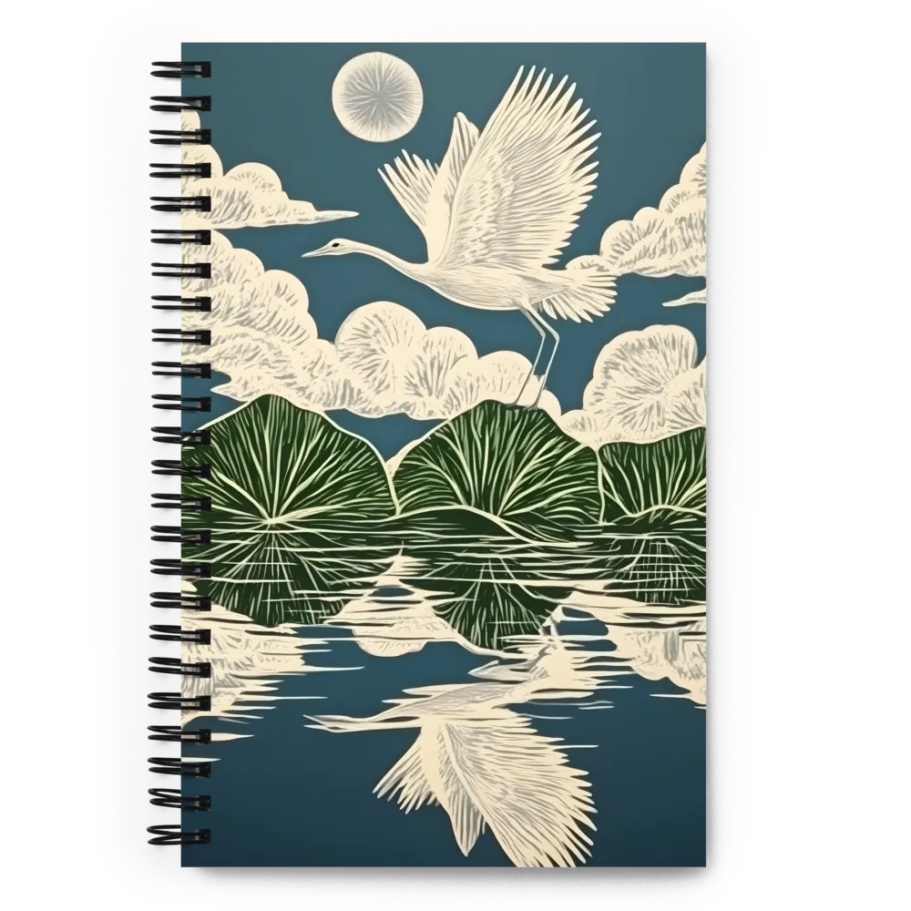 Ethereal Flight Over Water Lilies | Spiral Notebook