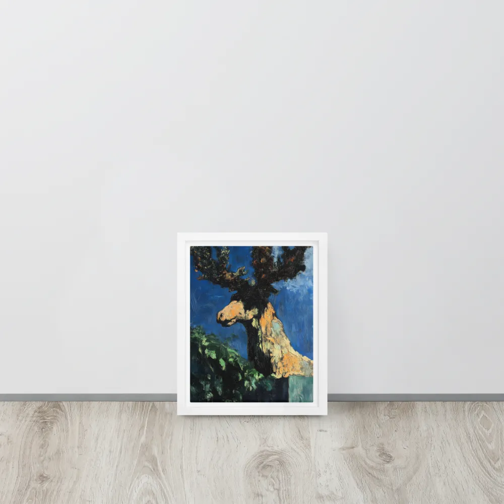 The Majestic Deer in Nature | Canvas with White Frame | 8″×10″