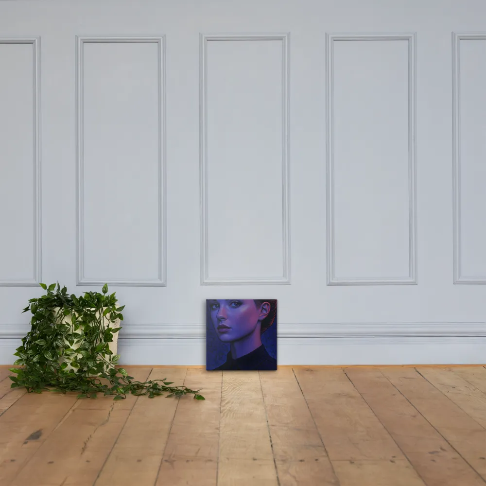 Ethereal Portrait in Blue and Red | Canvas | 12″×12″
