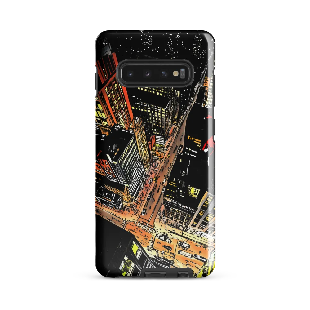 Urban Nightscape: A Bird's-eye View | Phone Case |  S10 Plus | Tough Case | Glossy