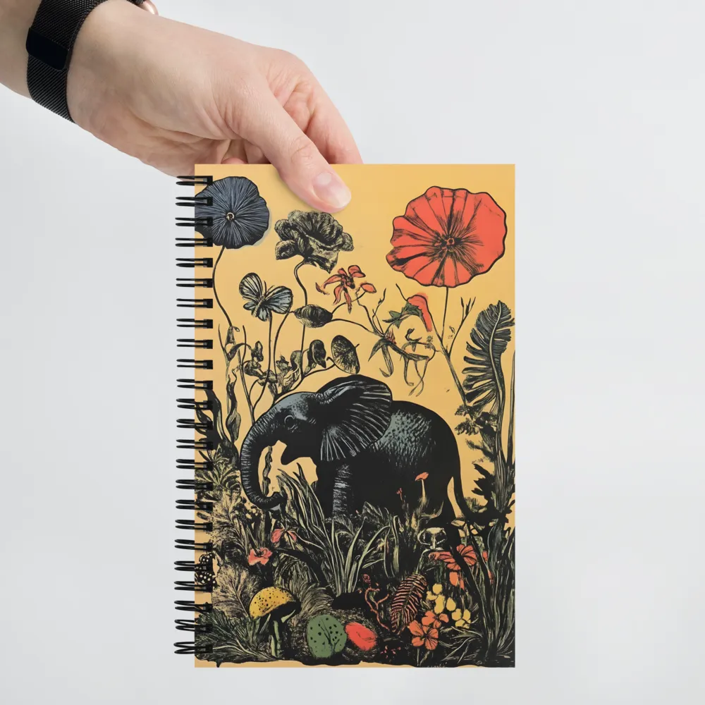 Floral Majesty: The Elephant's Sanctuary | Spiral Notebook