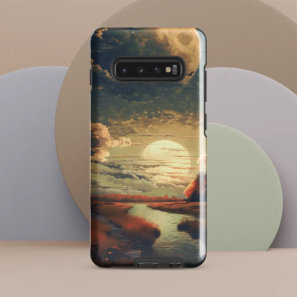 Whispers of Dusk: A Tranquil River Landscape | Phone Case |  S10 Plus | Tough Case | Glossy