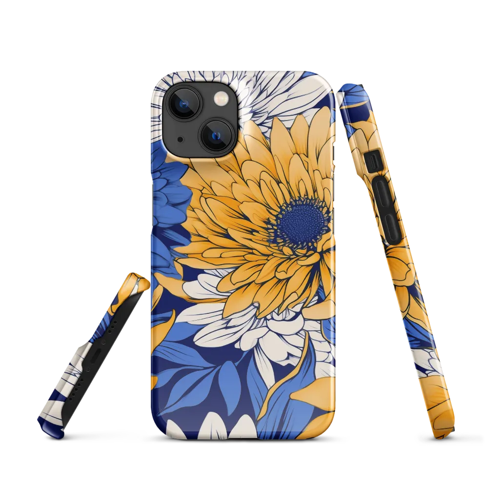 Floral Harmony in Blue and Yellow