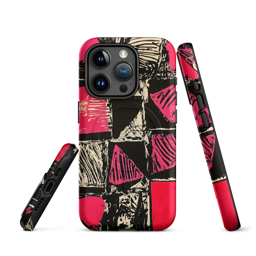 Geometric Symphony in Pink and Black